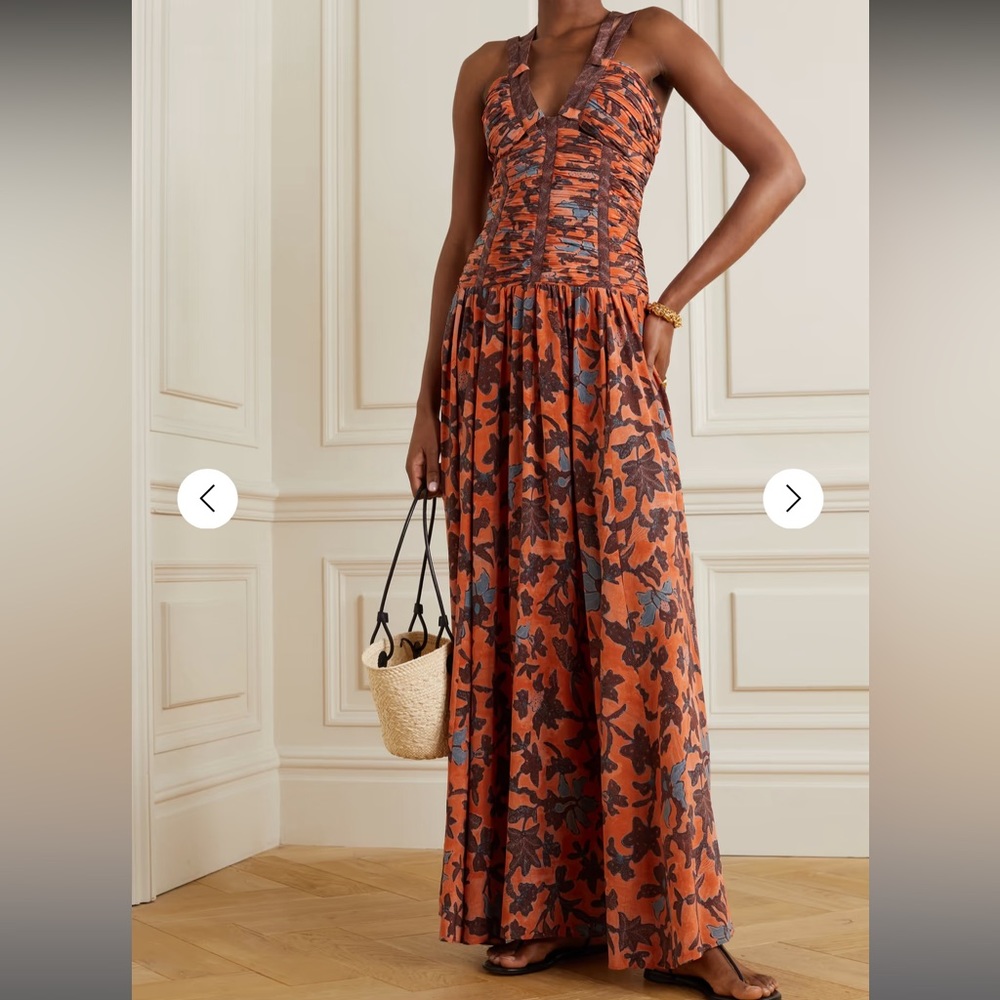 ULLA JOHNSON
Anya open-back ruched floral-print silk-crepe maxi dress